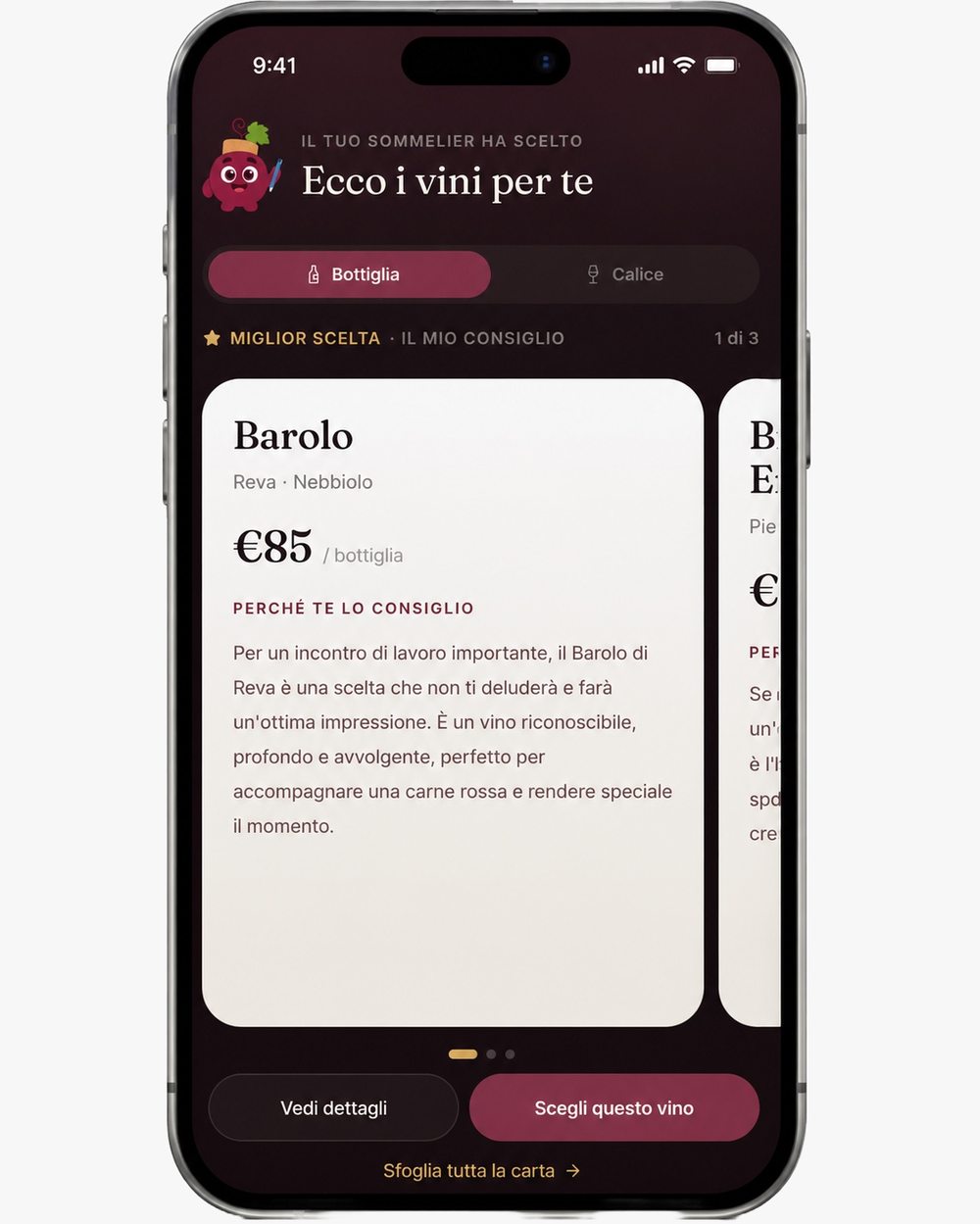 L'app CRU: «Ecco i vini per te», Barolo consigliato con il perché in parole semplici